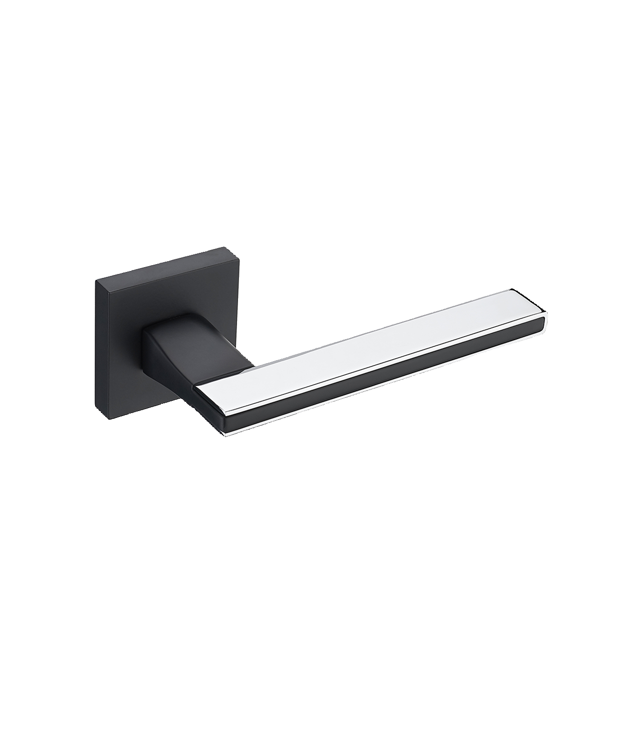 Ручка дверная FANTOM на квадратном основании FE 104-50 MB/CP ИРМА матовый черный/хром