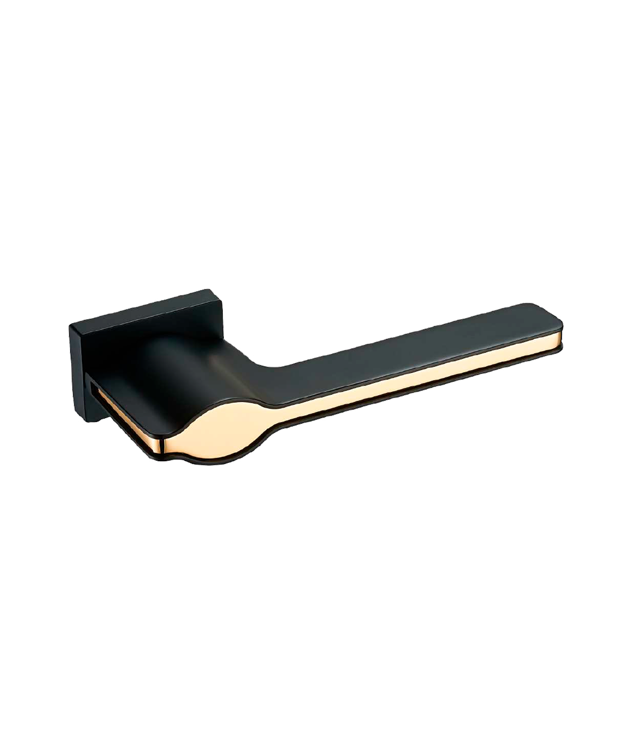 Ручка дверная FANTOM на квадратном основании FE 109-60 MB/22Gold ПАТТИ мат. черный/золото
