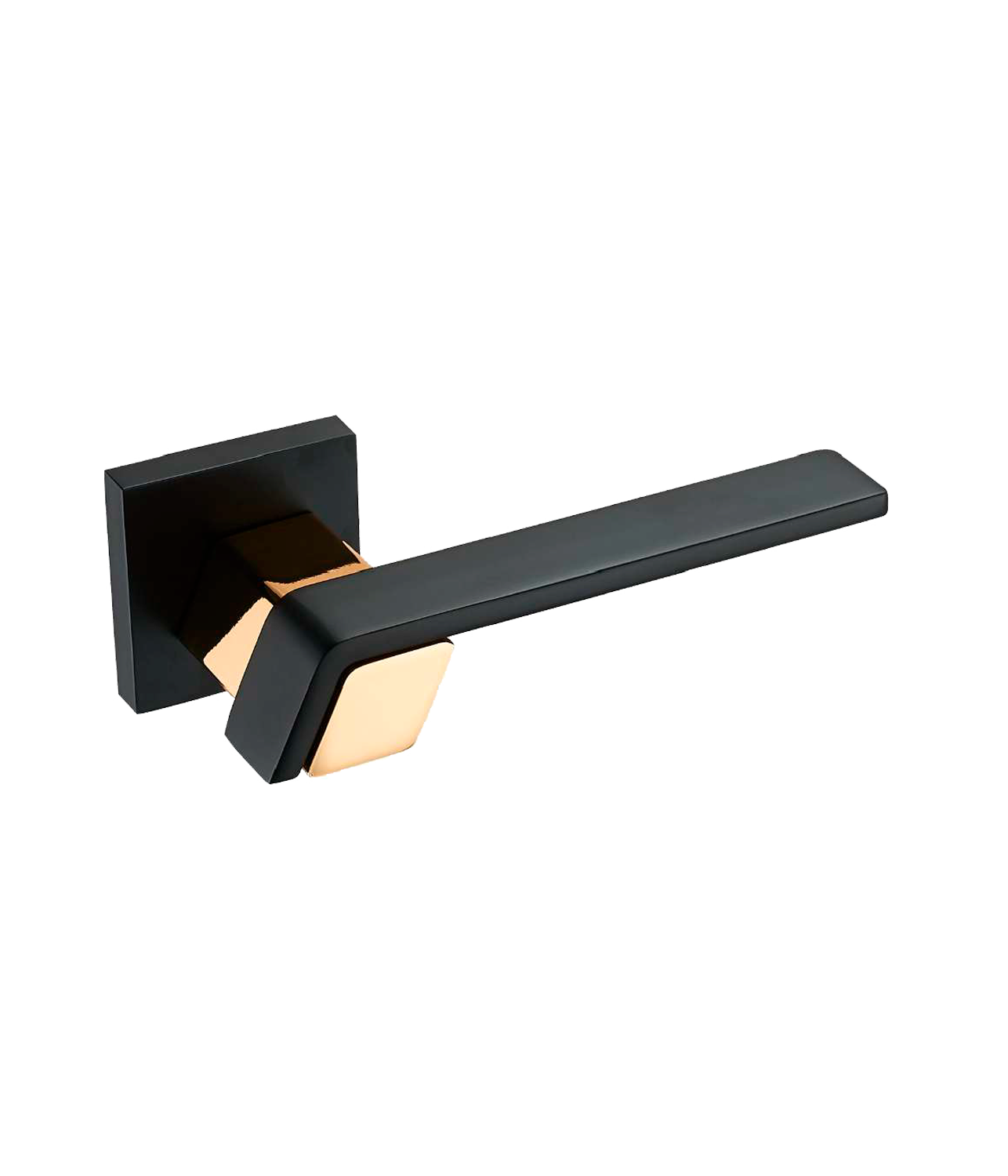 Ручка дверная FANTOM на квадратном основании FE 102-50 MB/22Gold СИМОНА мат. черный/золото